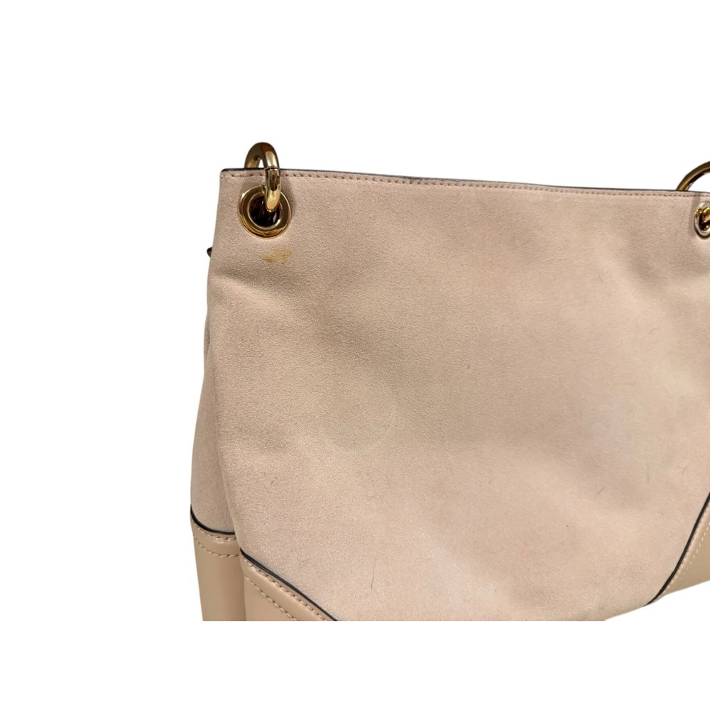Michael Kors Nicole Medium Leather Suede Shoulder Handbag Powder Blush Solid - Picture 6 of 13